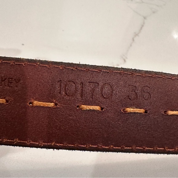 Unbranded Mens Cognac Brown Genuine Leather Handmade Belt Size 36 Made In Turkey - Picture 6 of 10